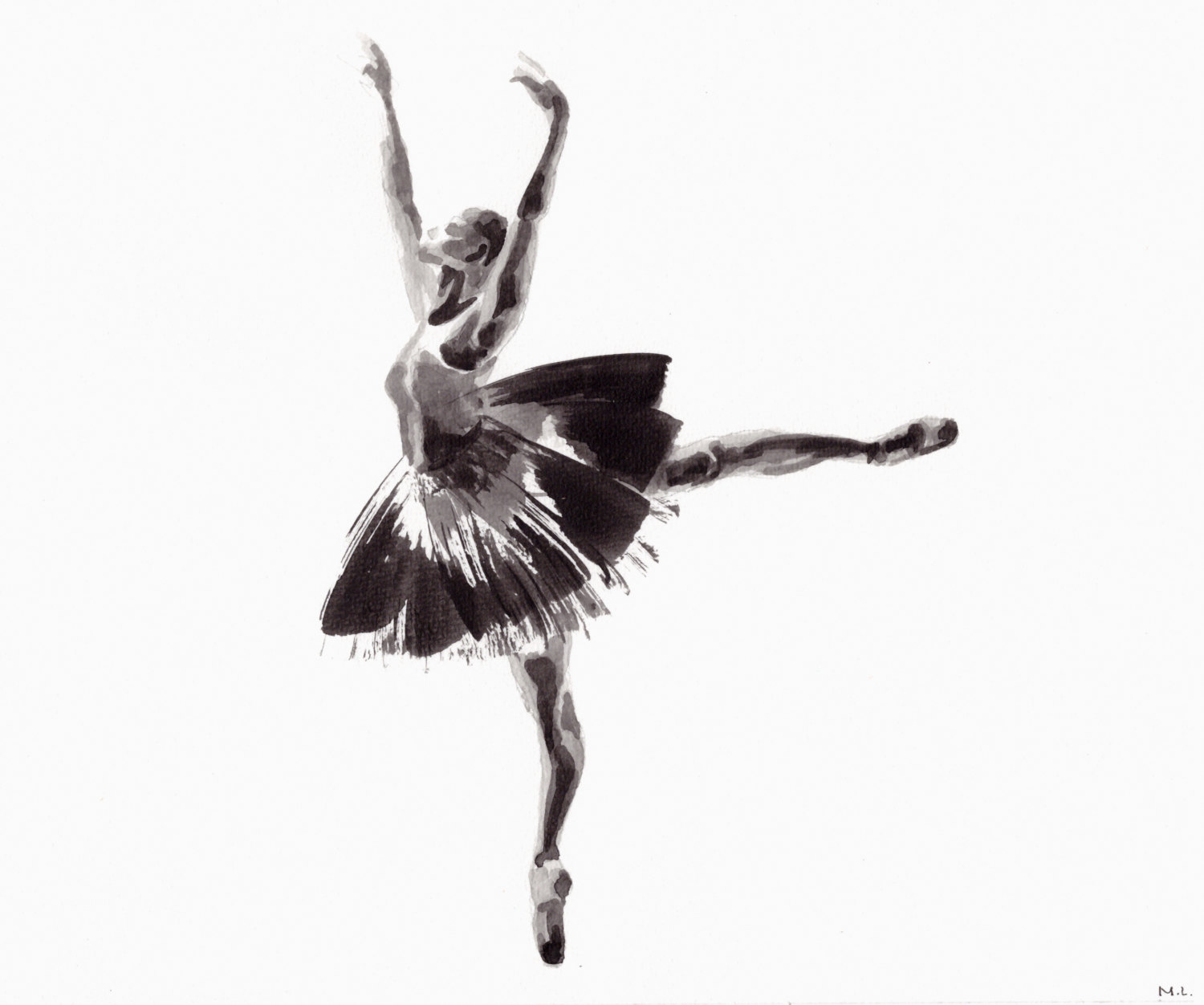 1500x1252 Ballerina Drawing Free Download