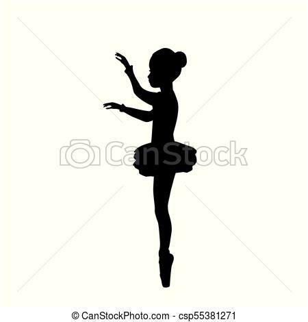 450x470 Girl Ballerina Silhouette Dance Ballet Vector Illustration
