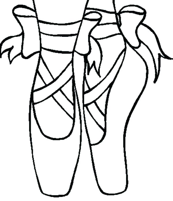 600x698 Creative Design Pointe Shoes Coloring Pages Ballet Slippers
