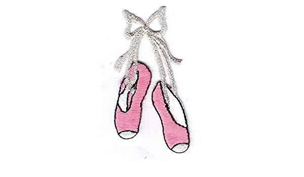 600x350 Ballet Slippers Iron On Patch Ballerina Dancer Dancing