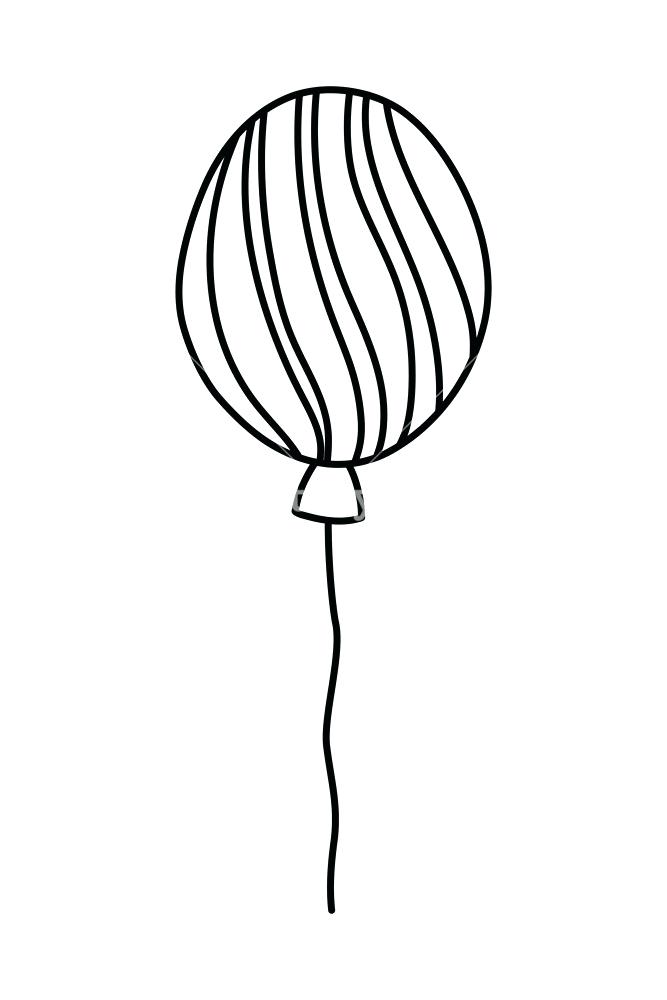 667x1000 Balloon Outline Vector Icon Birthday Air Balloon Thin Line Outline
