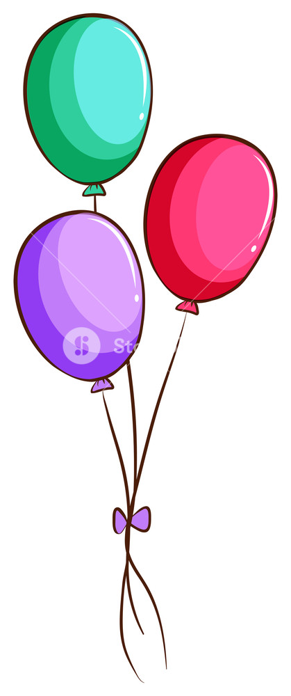 419x1000 Illustration Of A Simple Drawing Of The Coloured Balloons