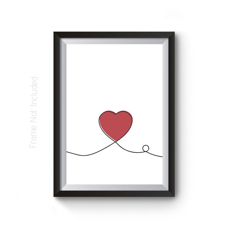 794x794 red love heart balloon art print banksy style poster etsy