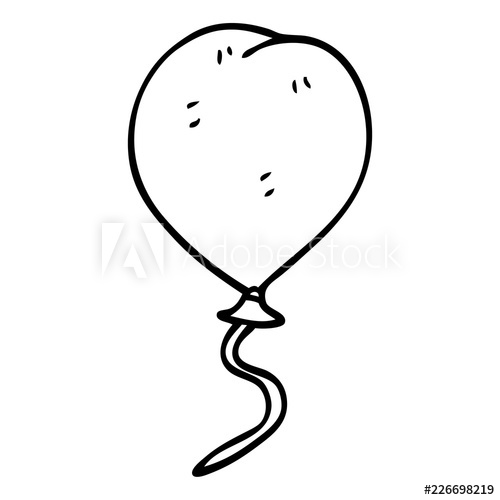 500x500 Line Drawing Cartoon Balloon