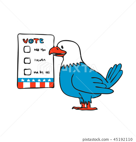 450x468 American Eagle Voting Election Ballot Drawing