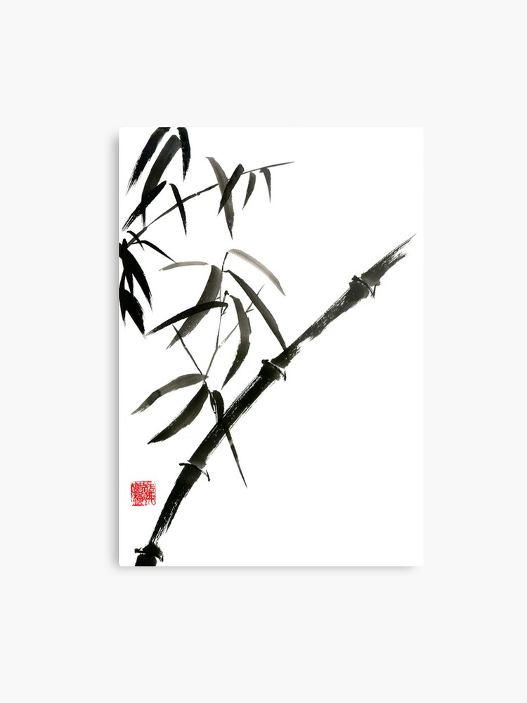 750x1000 bamboo japanese chinese sumi e suibokuga tree watercolor original