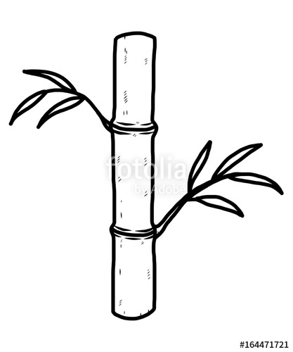 417x500 Bamboo Tree Cartoon Vector And Illustration, Black And White