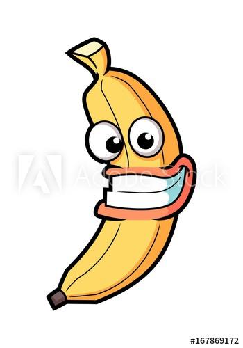 350x500 Banana Mascot Logo Cartoon Vector Illustration