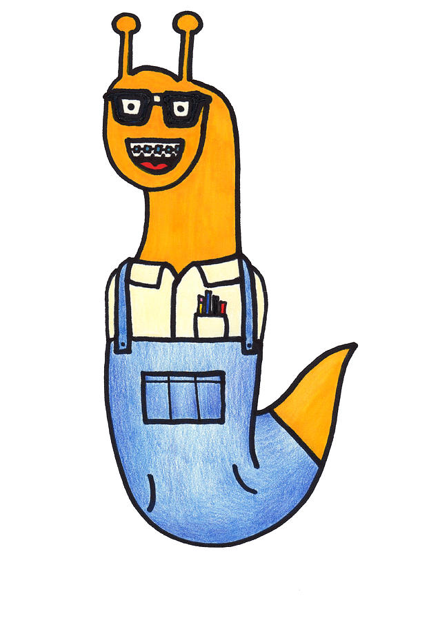 638x900 Banana Slug Nerd Drawing