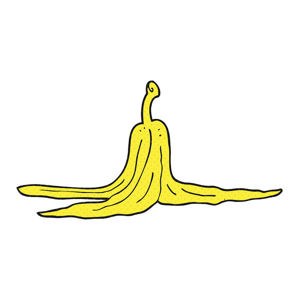 599x600 Cartoon Banana Peel Art Print
