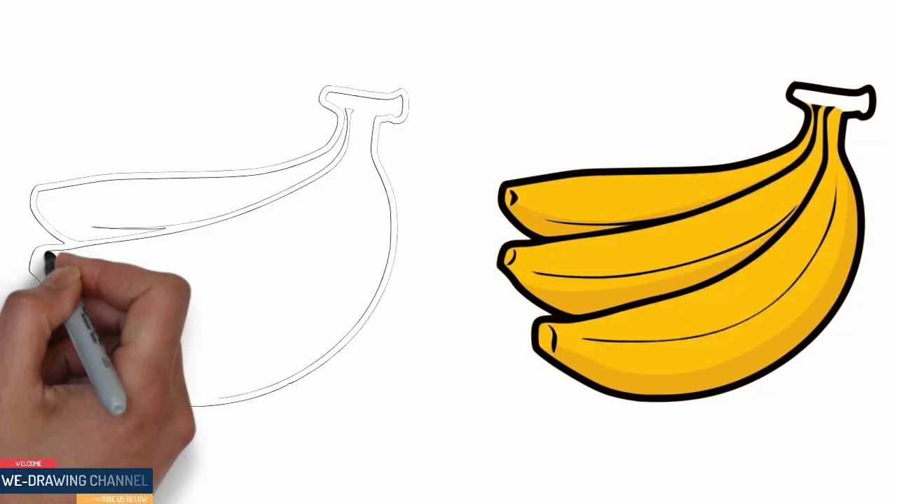 1280x720 We Drawing How To Drawing Banana Cartoon