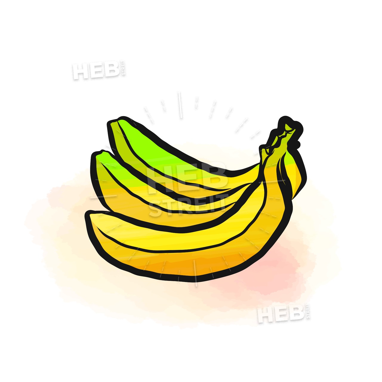 1280x1280 Colored Drawing Of Bananas Hebstreits Sketches