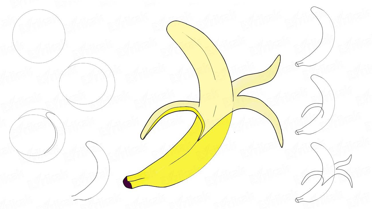 1300x731 How To Draw A Banana Step