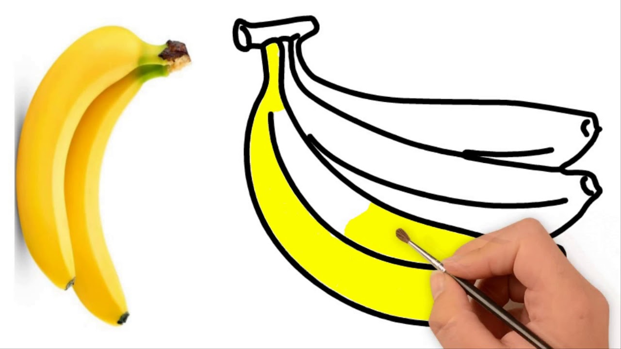 1280x720 banana drawing for kids how to draw a banana banana drawing