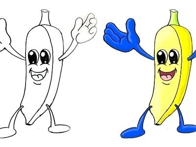 400x300 How To Draw A Cartoon Banana How To Draw A Cute Cartoon Banana