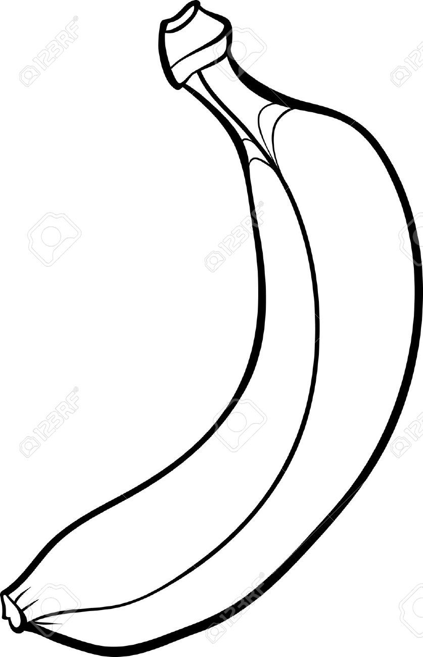 837x1300 Outline Drawing Banana For Free Download