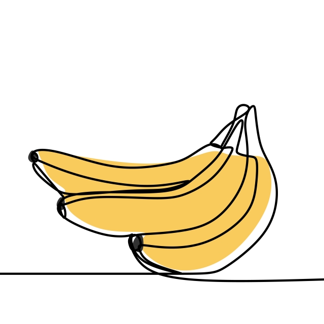 640x640 Banana Continuous Line Art Drawing Vector Illustration Minimalist