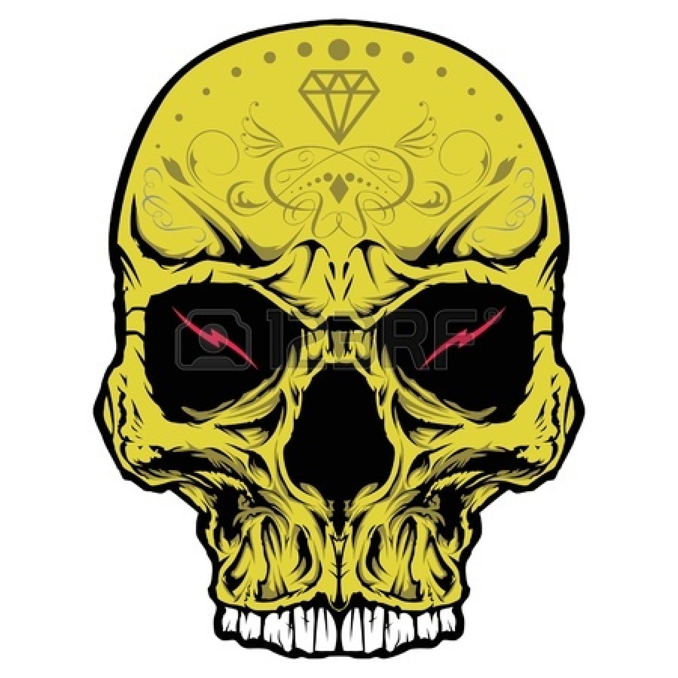 1350x1350 Gangster Skull With Bandana Drawing Free Image