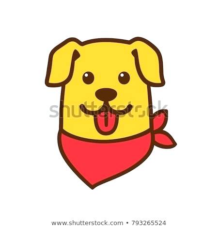 450x470 Red Bandana Pet Foods Funny Cartoon Dog Head Drawing With Cute