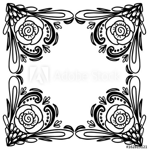 495x500 Wedding Invitation Ornamental Frame Ethnic Motives Lovely