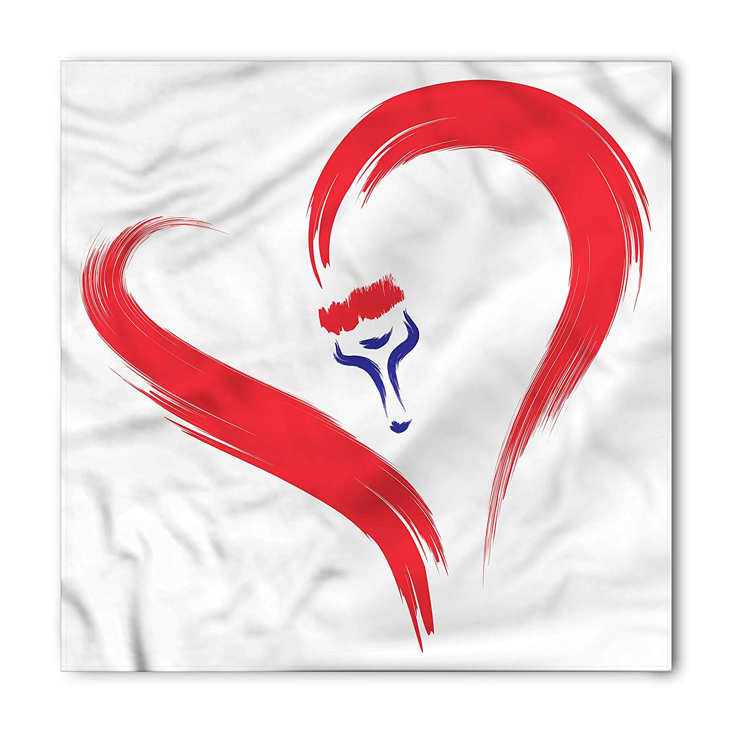 1500x1500 Ambesonne Love Bandana, Brush Drawing Heart Sign