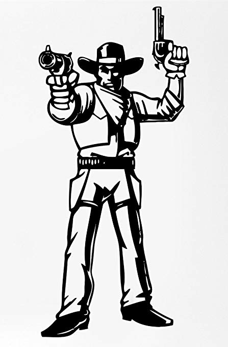 447x679 cowboy wild west duel pistols hat bandit shoot wax