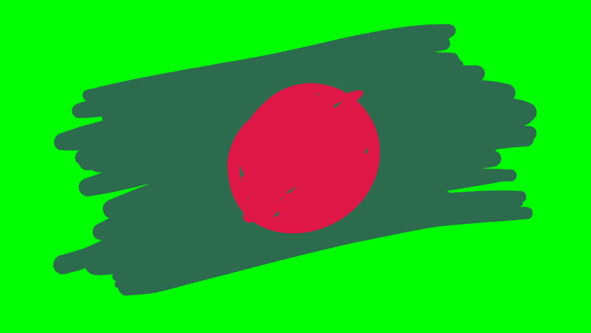852x480 bangladesh drawing flag on green stock footage video