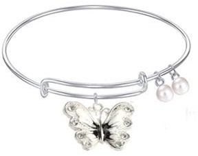 288x226 white gold plated butterfly pendants with white pearl beads