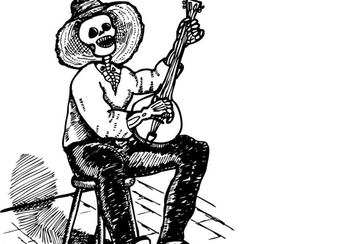 700x500 Banjo Greeting Card For Sale