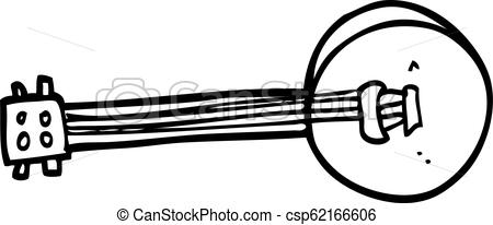 450x206 Line Drawing Cartoon Banjo