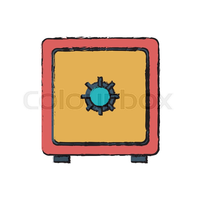 800x800 Drawing Safe Box Metal Bank Security Stock Vector Colourbox