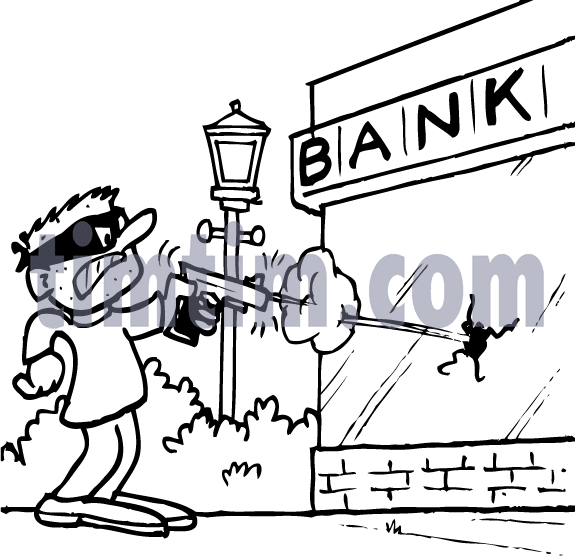 575x557 Free Drawing Of Bank Shooter Bw From The Category Occupations +