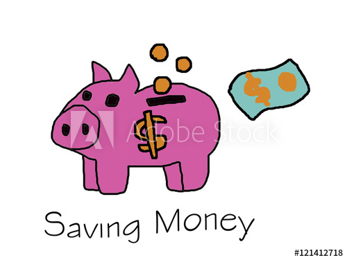 500x375 Piggy Bank Drawing