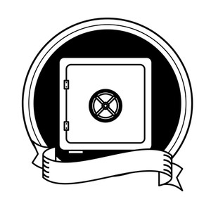 300x300 Safe Bank Icon Round Icon Drawing In White Background Vector