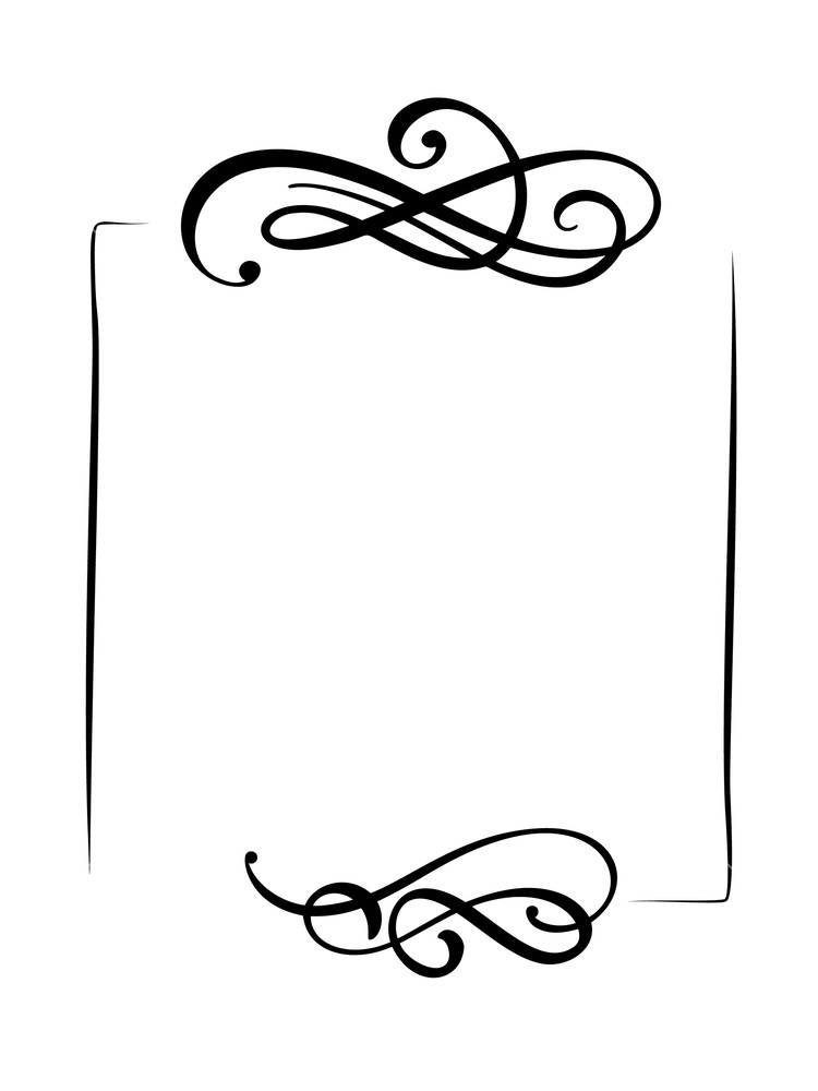 750x1000 Decorative Hand Drawn Vintage Vector Frame And Borders Banner