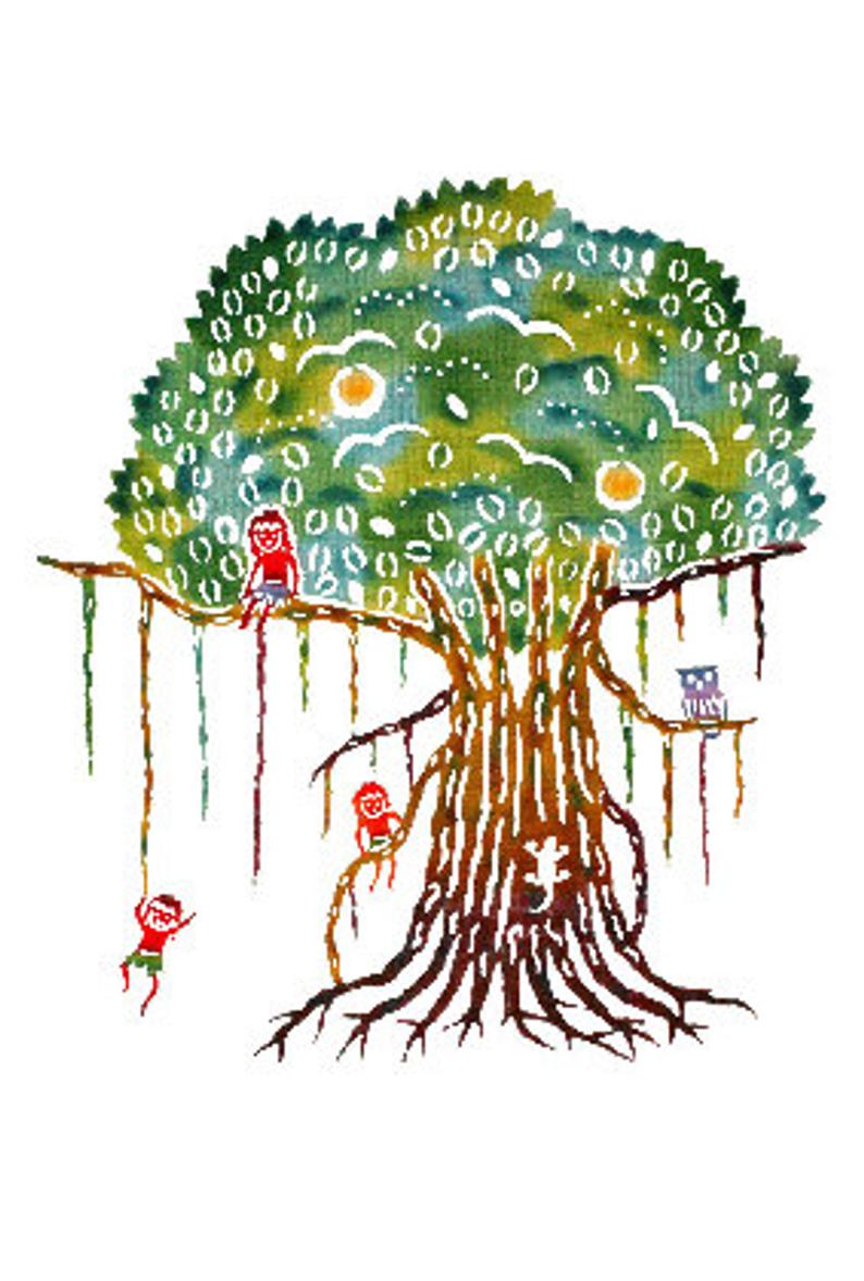 794x1178 bingata postcards sheets banyan tree and tree etsy