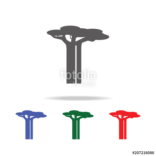 500x500 Madagascar Baobab Tree Icon Elements Of Trees In Multi Colored