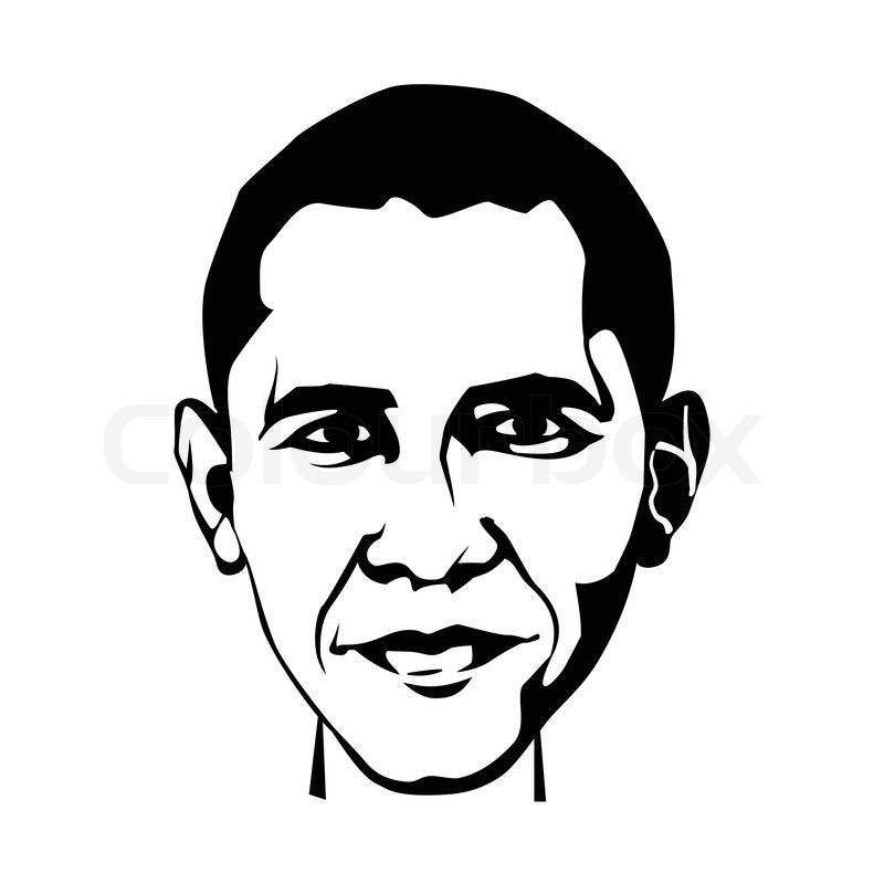 800x800 Barack Obama Portrait Editorial Vector Colourbox