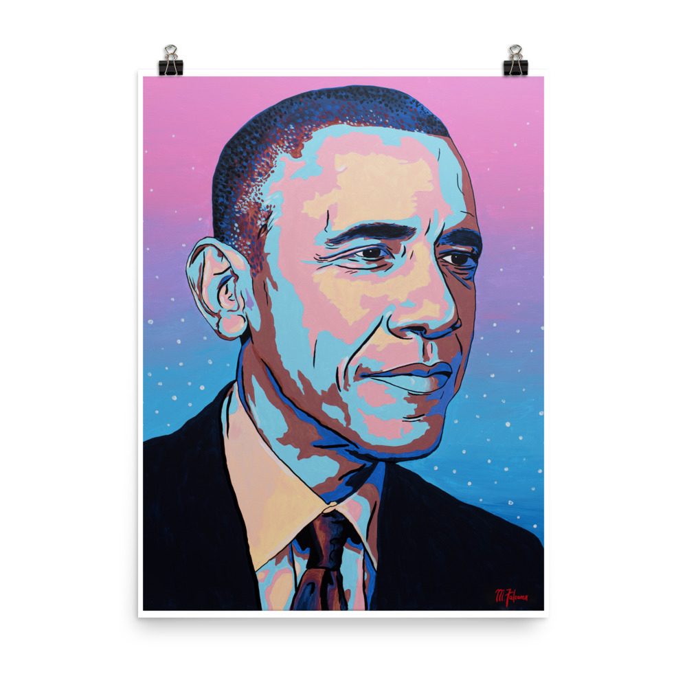 1000x1000 M Falconer Barack Obama Print