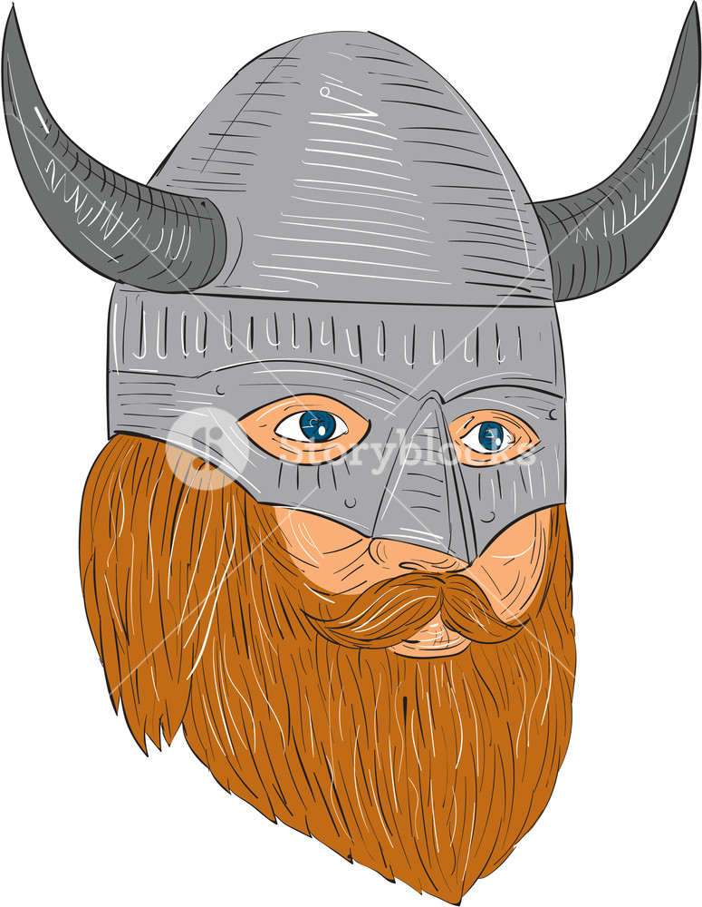 775x1000 drawing sketch style illustration of a norseman viking warrior