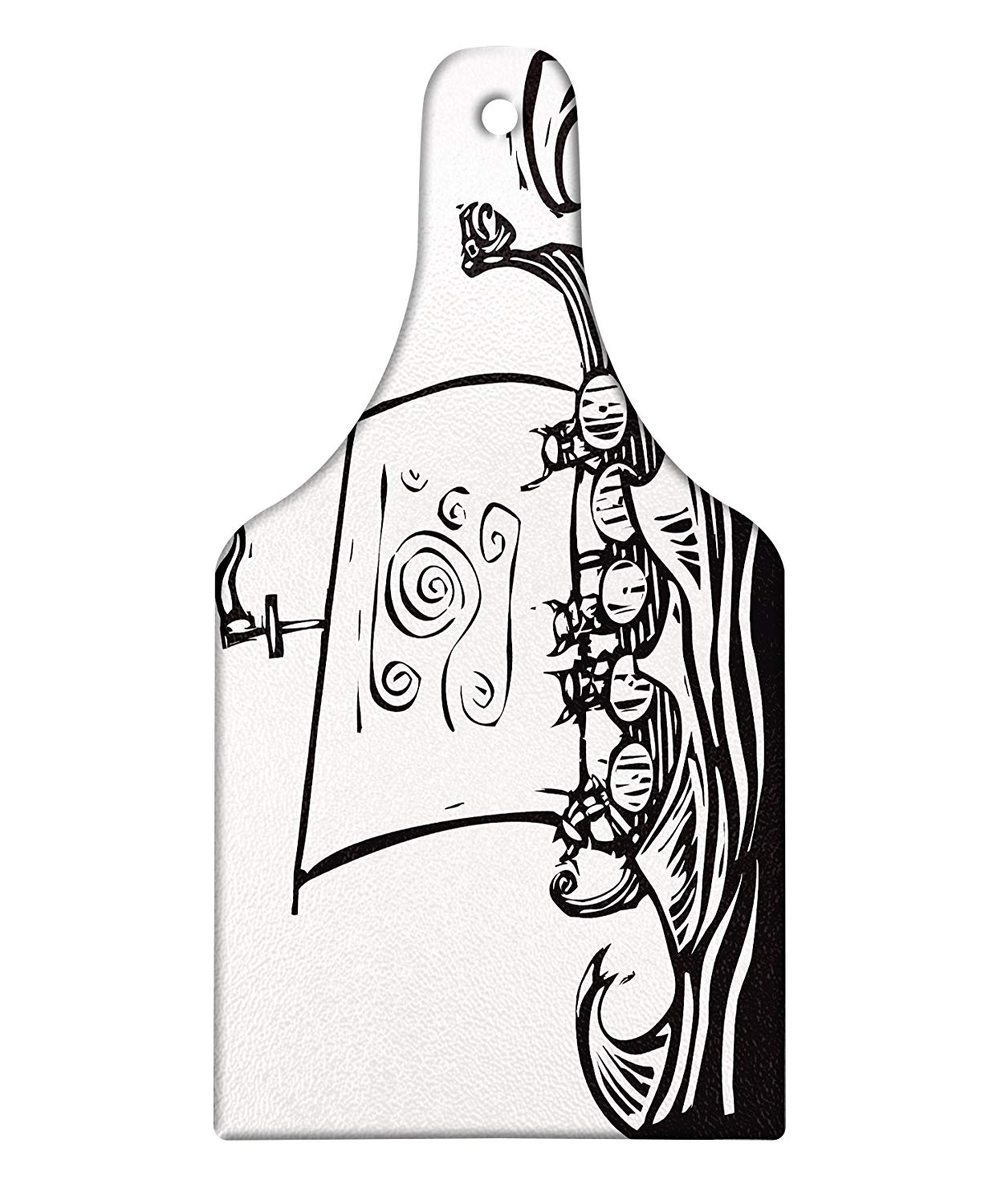 1252x1500 lunarable viking cutting board, sketch style barbarian