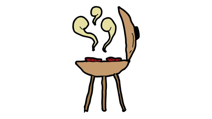 852x480 Bbq Hand Drawn Stock Video Footage