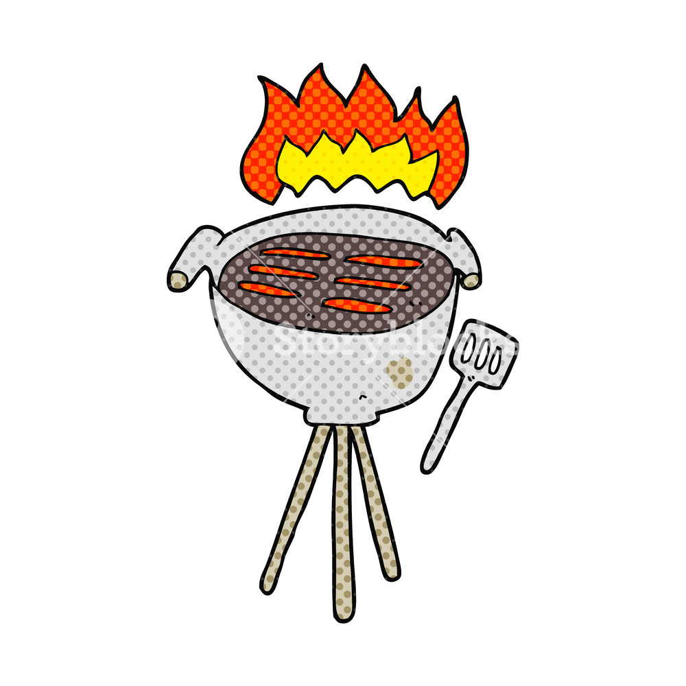 1000x1000 Freehand Drawn Cartoon Barbecue Royalty Free Stock Image