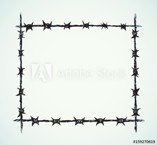 500x462 Barbed Wire Vector Drawing