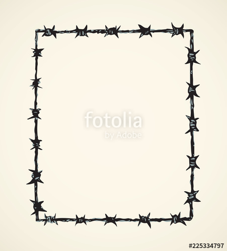 451x500 Barbed Wire Vector Drawing Stock Image And Royalty Free Vector