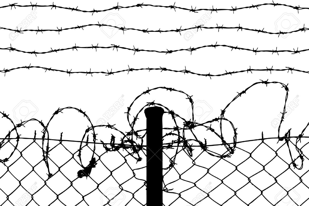 1300x867 Razor Wire Fence Clipart