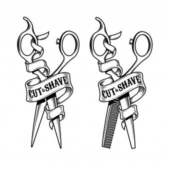 338x338 Logos Barber Tattoo, Hairdresser Tattoos