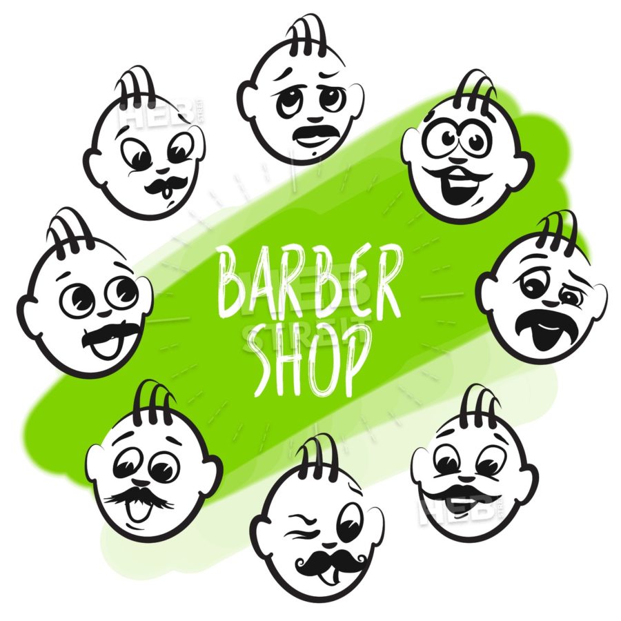 900x900 Set Of Barber Shop Faces Hebstreits Sketches