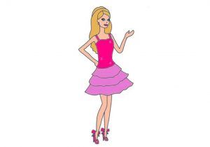 300x210 Barbie Dress Drawing Easy