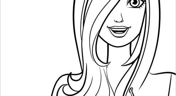 585x320 Free Barbie Coloring Pages Best Of Barbie Princess Drawing